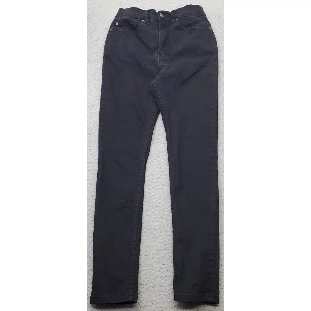 RVCA Jeans Womens 26 Black Denim Stretch Streetwear Five Pocket Skinny Leg